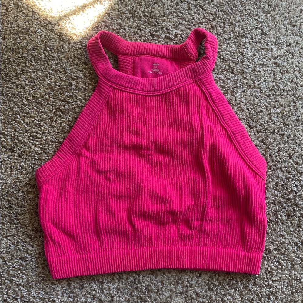 Aerie Vibrant Pink Ribbed Top